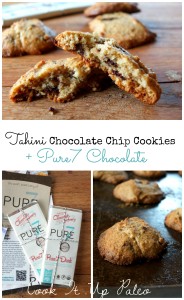 Tahini Chocolate Chip Cookies + Pure7 Chocolate Review | Cook it Up Paleo