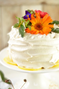 Paleo Lemon Cake with Lemon Curd and Meringue Frosting - guest post from Kaylie of Joyful Bite