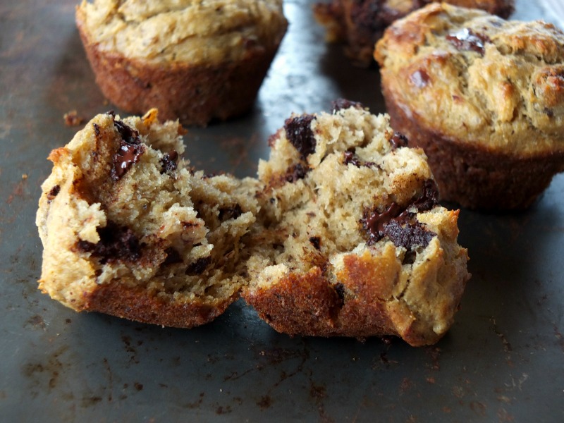 Paleo Banana Muffins with Chocolate Chunks (nut and coconut free) | Cook It Up Paleo