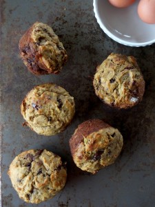 Paleo Banana Muffins with Chocolate Chunks (nut and coconut free) | Cook It Up Paleo