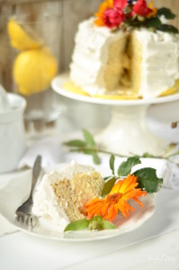 Paleo Lemon Cake with Lemon Curd and Meringue Frosting - guest post from Kaylie of Joyful Bite