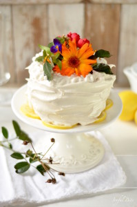 Paleo Lemon Cake with Lemon Curd and Meringue Frosting - guest post from Kaylie of Joyful Bite