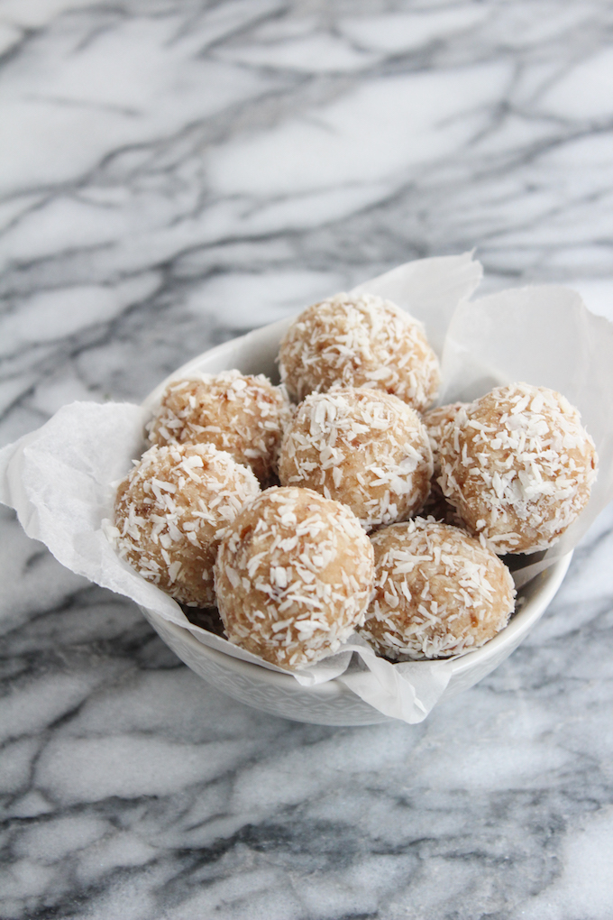 Coconut Date Paleo Snowball Cookies - guest post from Sarah of A Saucy Kitchen