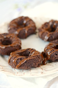 Salted Toffee Brownie Paleo Chocolate Doughnuts